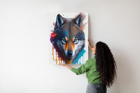 Plakat Portret Wilka W Różnych Barwach