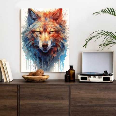 Plakat Portret Z Głową Wilka