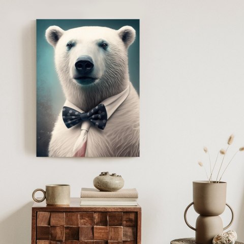 Plakat Stylowy Niedźwiedź W Muszce