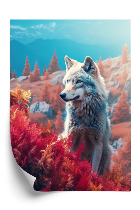 Plakat Wilk W Naturze W Górskiej Dolinie