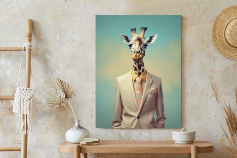 Plakat Żyrafa Jako Pan Młody W Kostiumie