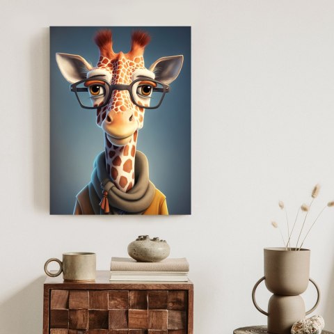 Plakat Żyrafa W Kurtce I Szaliku