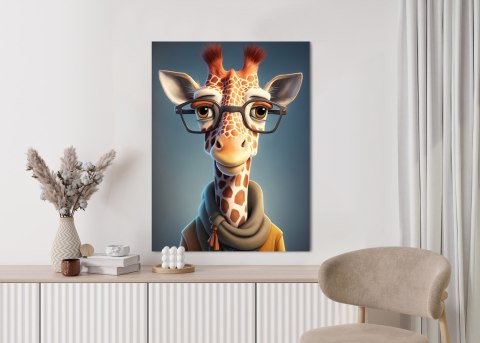 Plakat Żyrafa W Kurtce I Szaliku