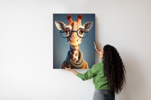 Plakat Żyrafa W Kurtce I Szaliku