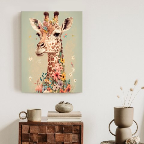 Plakat Żyrafa W Kwiatach