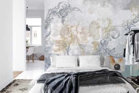 Fototapeta Freski Na Kamiennej Ścianie W Stylu Loft