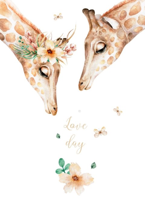 Plakat Dwie Żyrafy Patrzące W Dół