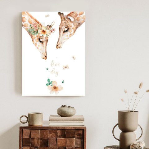 Plakat Dwie Żyrafy Patrzące W Dół