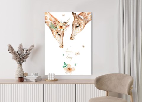 Plakat Dwie Żyrafy Patrzące W Dół