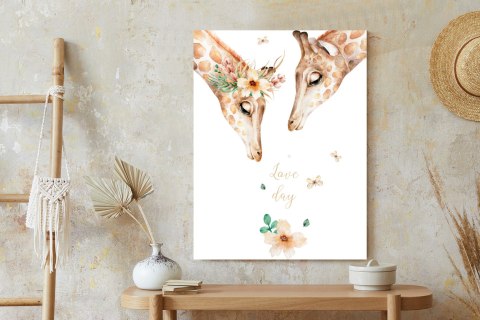 Plakat Dwie Żyrafy Patrzące W Dół