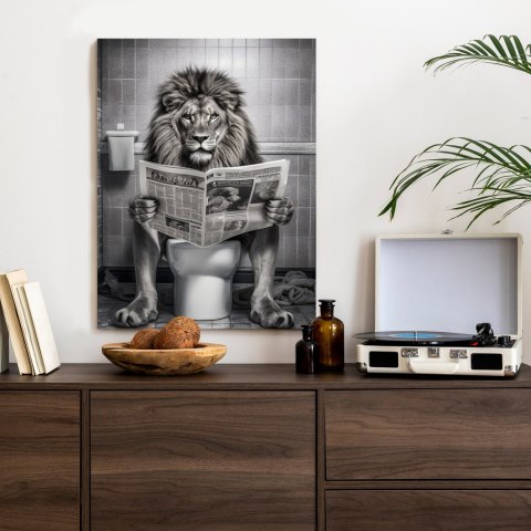 Plakat Lew Czytający Gazetę