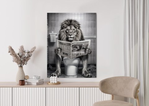 Plakat Lew Czytający Gazetę