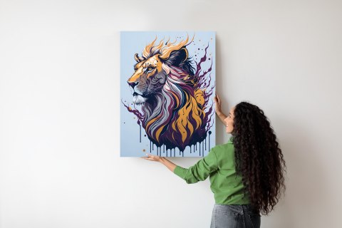 Plakat Lew Na Nowoczesnej Grafice