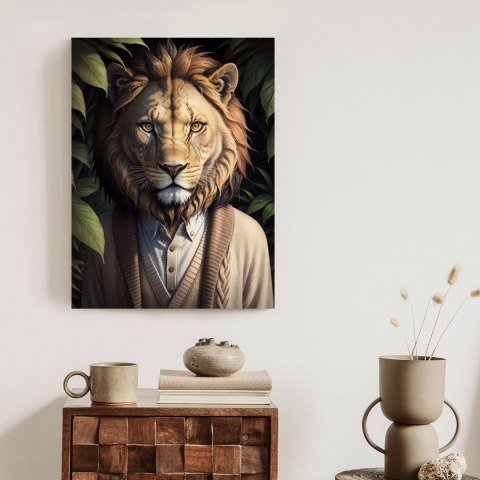 Plakat Lew Ubrany W Sweter