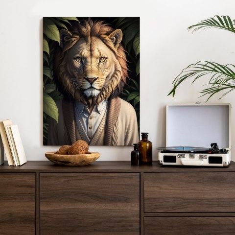 Plakat Lew Ubrany W Sweter