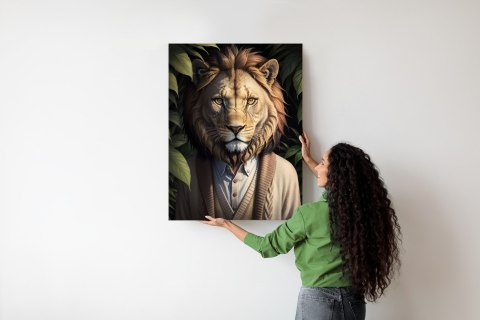 Plakat Lew Ubrany W Sweter