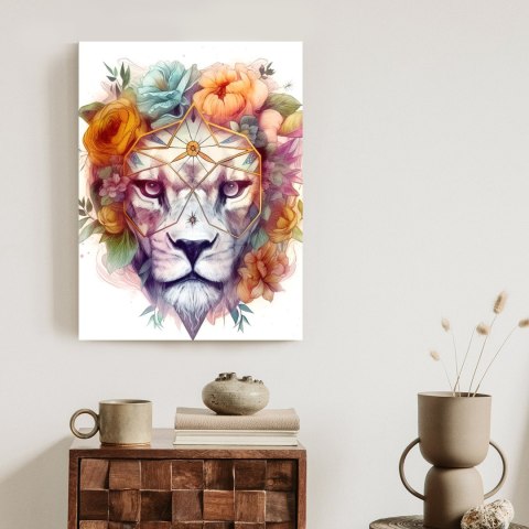 Plakat Lew W Wianku Kwiatów