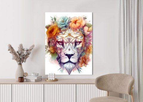 Plakat Lew W Wianku Kwiatów