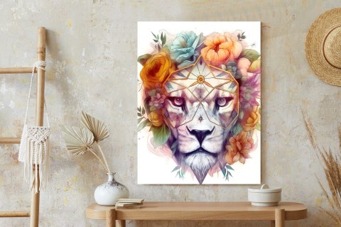 Plakat Lew W Wianku Kwiatów