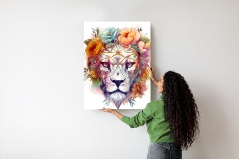 Plakat Lew W Wianku Kwiatów