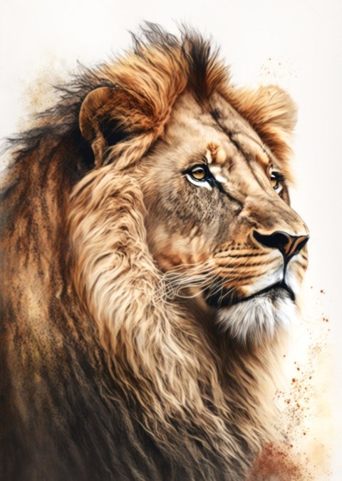 Plakat Lew Z Bujną Grzywą