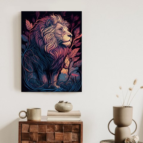 Plakat Majestatyczny Lew Na Ilustracji