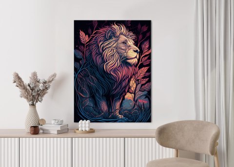 Plakat Majestatyczny Lew Na Ilustracji