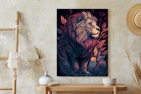 Plakat Majestatyczny Lew Na Ilustracji