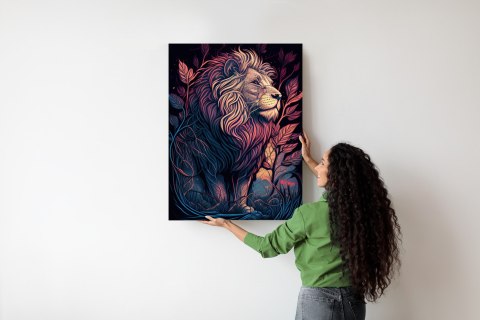 Plakat Majestatyczny Lew Na Ilustracji