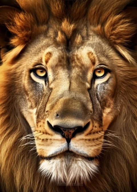 Plakat Majestatyczny Lew Na Portrecie