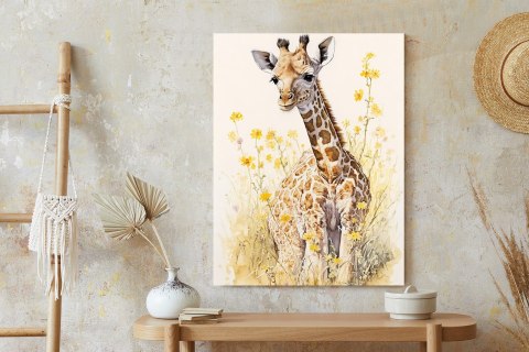 Plakat Mała Żyrafa Na Łące