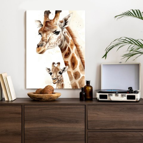 Plakat Mała Żyrafa Z Mamą