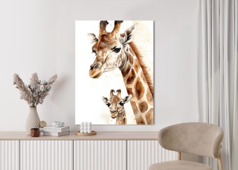Plakat Mała Żyrafa Z Mamą