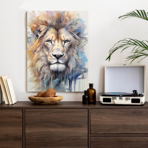 Plakat Malowana Farbami Głowa Lwa