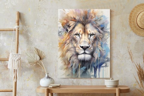 Plakat Malowana Farbami Głowa Lwa