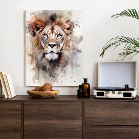 Plakat Malowany Farbami Portret Lwa
