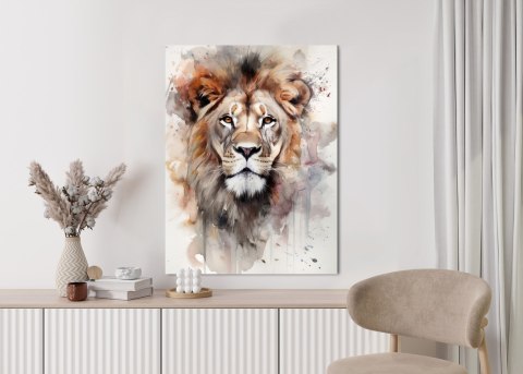 Plakat Malowany Farbami Portret Lwa