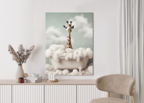 Plakat Portret Żyrafy W Wannie