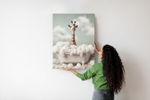 Plakat Portret Żyrafy W Wannie