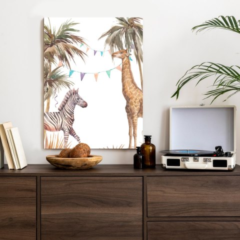 Plakat Safari Ze Słoniem Małpą Lampartem I Żyrafą