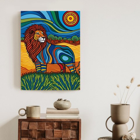 Plakat Surrealistyczna Grafika Lew