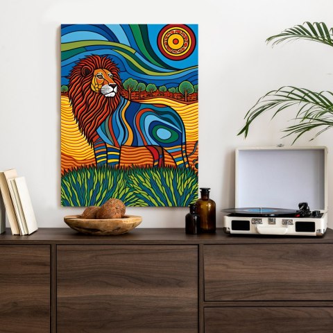 Plakat Surrealistyczna Grafika Lew