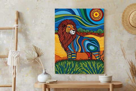 Plakat Surrealistyczna Grafika Lew