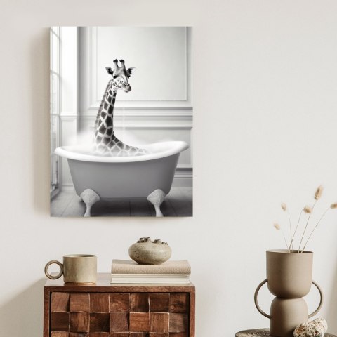 Plakat Surrealistyczna Ilustracja Z Żyrafą W Wannie