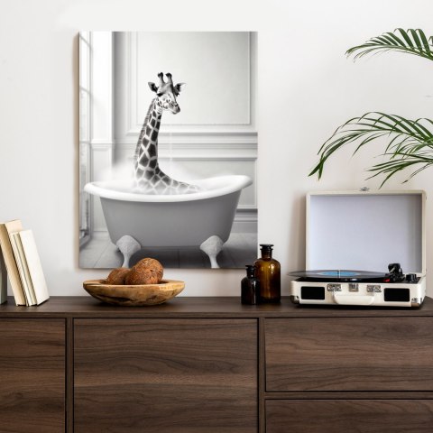 Plakat Surrealistyczna Ilustracja Z Żyrafą W Wannie