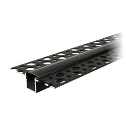 Profil aluminiowy do taśm LED, 2m, wpuszczany w karton gips, czarny, klosz matowy, komplet 20 szt.