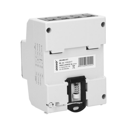 3-fazowy licznik energii elektrycznej, 80A, port RS-485, wielotaryfowy, 3 moduły, DIN TH-35mm 3-fazowy licznik energii elektrycznej, 80A, port RS-485, wielotaryfowy, 3 moduły, DIN TH-35mm