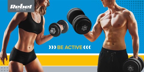 Obciążenie żeliwne olimpijskie gumowane zestaw 2x15kg, otwór 51mm , REBEL ACTIVE Obciążenie żeliwne olimpijskie gumowane zestaw 2x15kg, otwór 51mm , REBEL ACTIVE