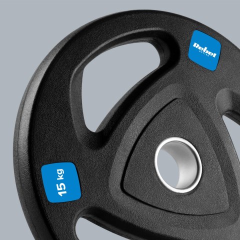 Obciążenie żeliwne olimpijskie gumowane zestaw 2x15kg, otwór 51mm , REBEL ACTIVE Obciążenie żeliwne olimpijskie gumowane zestaw 2x15kg, otwór 51mm , REBEL ACTIVE