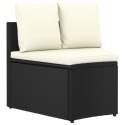 9-częściowa sofa ogrodowa z poduszkami, rattan PE, czarna